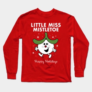 Little Miss Mistletoe - Funny Xmas Cartoon - Retro Children's Book Long Sleeve T-Shirt